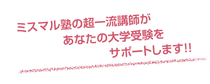 ミスマル塾の超一流講師があなたの大学受験をサポートします